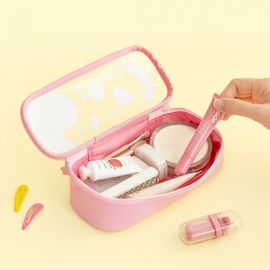 Kakao Friends Little Friends Dreaming Transparent Pencil Case (Choonsik/Ryan/Apeach) | 180° Dual-Zipper Pouch | Glossy Enamel | Made in Korea